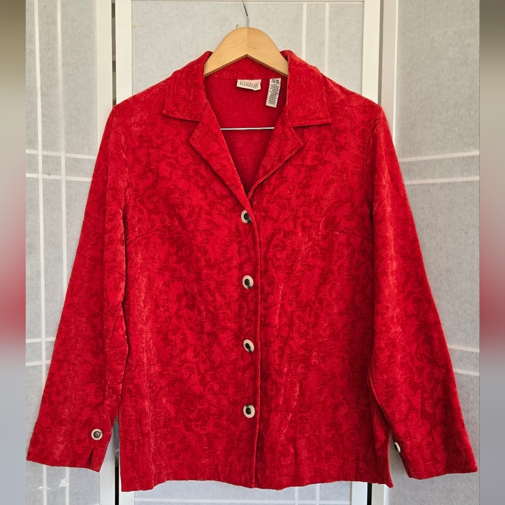 Vintage Classic Elements Red Textured Blazer - image 1